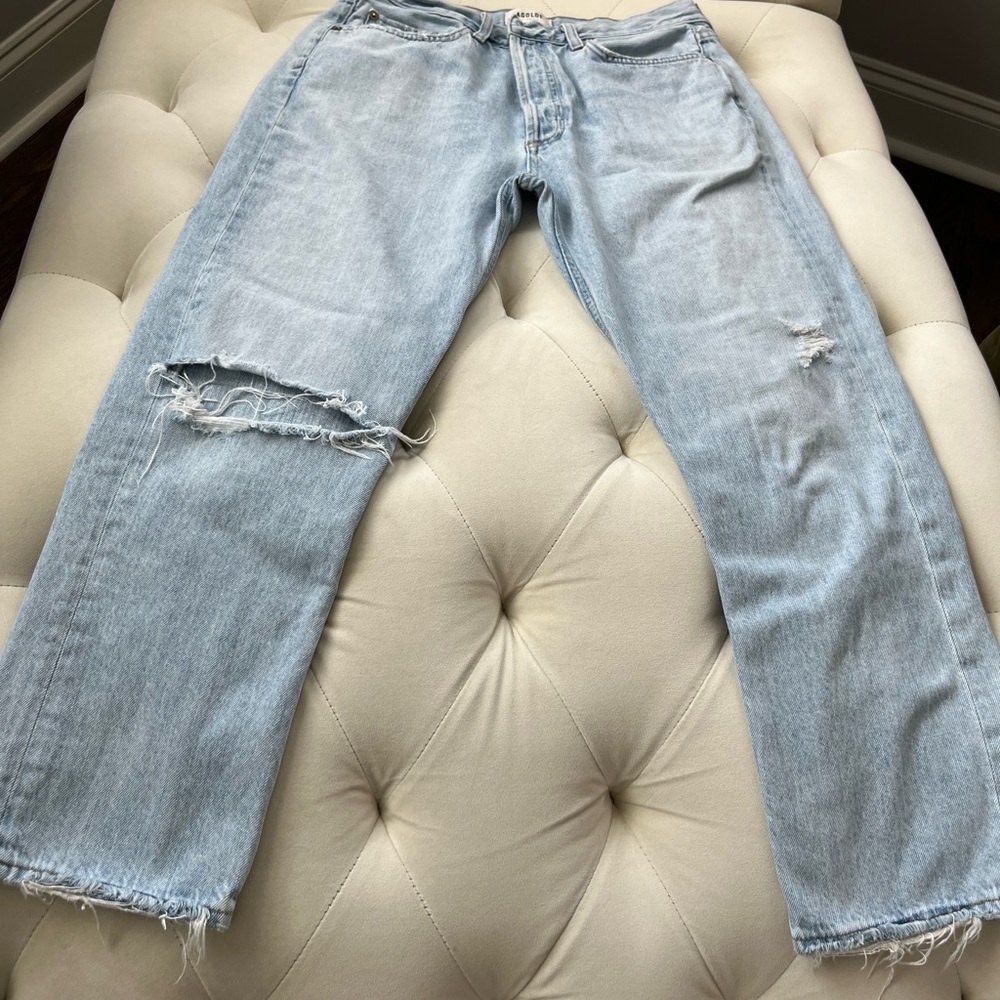 Agolde Riley Crop Shatter Wash